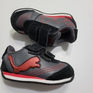 Puma Baby Boys Speeder Illuminescent V Light Up Sneakers Black Red 353287 01 4 M